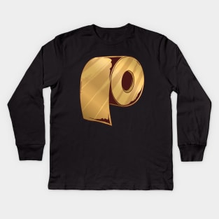 GOLDEN TOILET PAPER ROLL Kids Long Sleeve T-Shirt